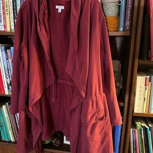 Women's Maroon Versitile Drawstring Jacket/Tunic